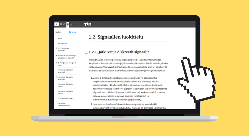 Signals and systems course page showcased on TIM platform.