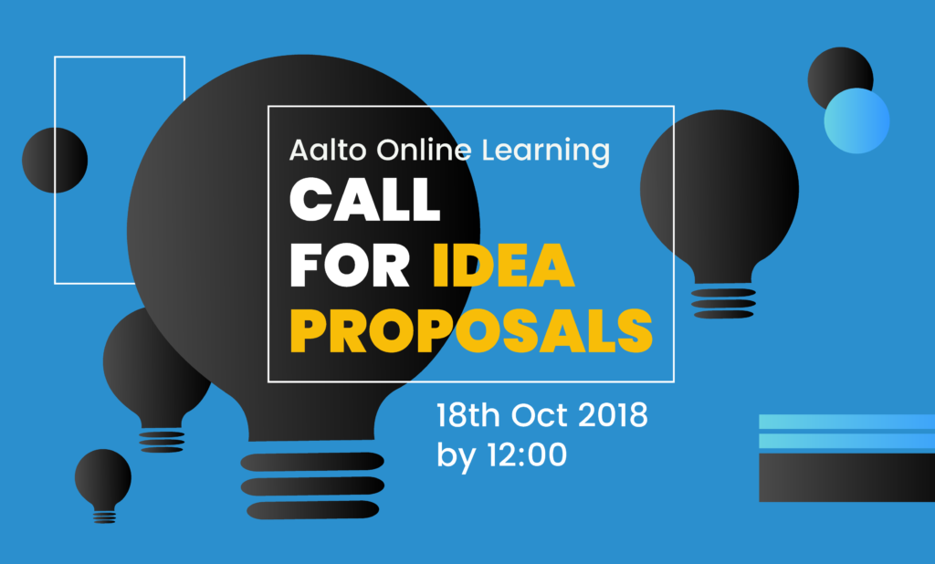 Call for Idea Proposals by October 18th, 2018 (extended)