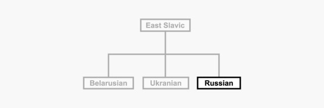 An example of hierarchy diagram showcasing de-highlighting as the contrast factor between objects.