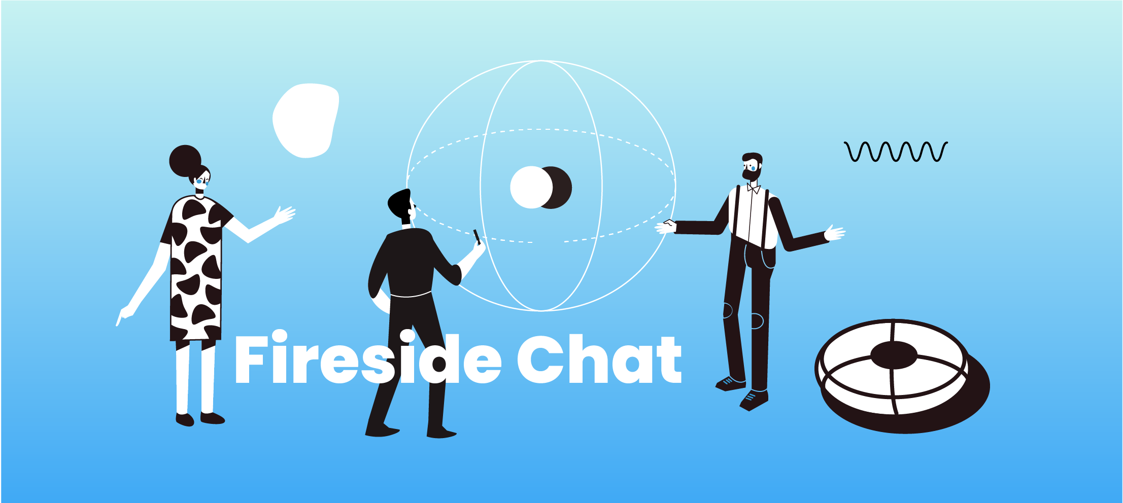 Illustrated banner image for the Fireside Chat event.